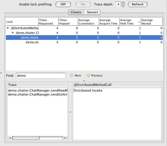 Terracotta Developer Console Locks Profiler