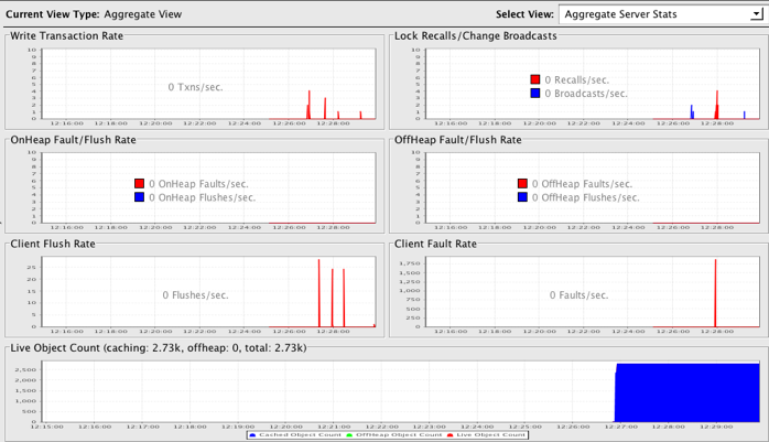 Terracotta Developer Console Aggregate (Cluster) Statistics Panel