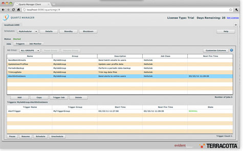 Screenshot of Quartz Manager